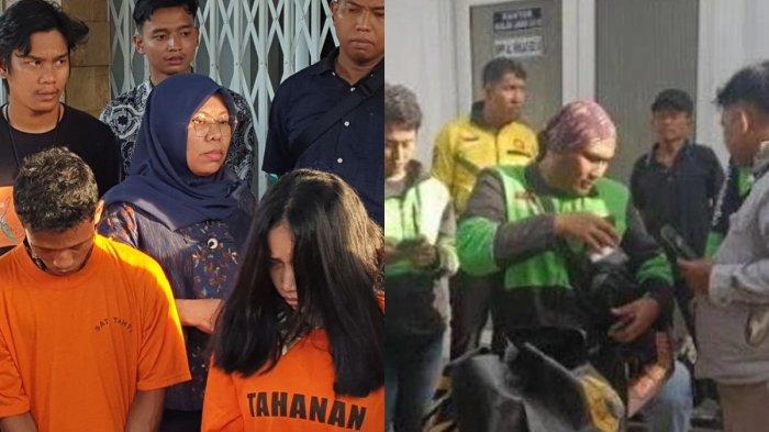PELAKU BUANG MAYAT BAYI - (kiri) Kepala Polrestabes Medan Kombes Gidion Arif Setyawan menggelar konferensi pers di Jalan Kapten Muchtar Basri, Kota Medan pada Jumat (9/5/2025). Polisi pun menghadirkan NH (21) dan R (25). (kanan) Seorang pengemudi ojek online (ojol) di Kota Medan, Sumatera Utara (Sumut) mendapat paket yang ternyata berisi mayat bayi laki-laki, Kamis (8/5/2025).