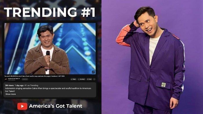 Reaksi Cakra Khan trending nomor 1 di Youtube, hingga Kamis, (20/7/2023) usai berhasil lolos di ajang America's Got Talent 2023, Akui Grogi dan Mules