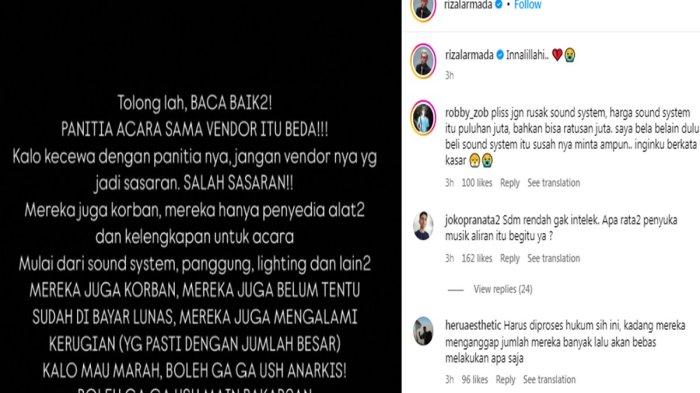 Rizal Armada geram aksi anarkis penonton konser di Tangerang yang bakar panggung.