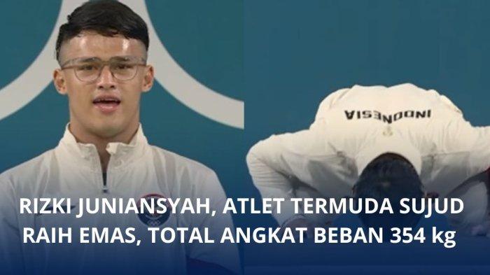 Rizki Juniansyah tidak bisa menahan emosi dan menangis usai memastikan medali emas kedua Indonesia di Olimpiade 2024.