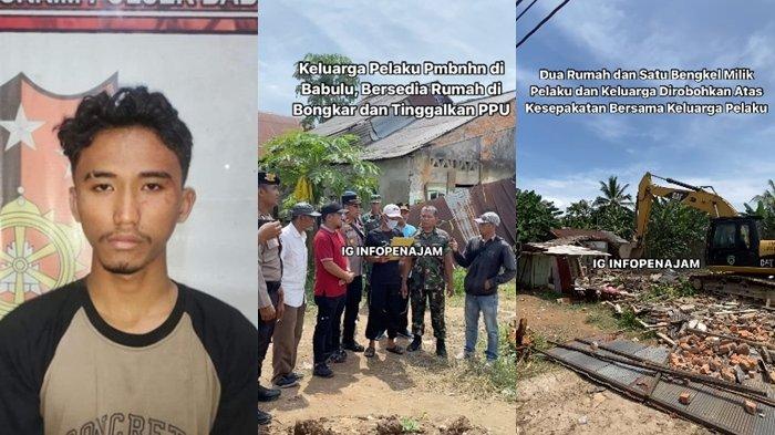 Rumah Keluarga Pelaku Junaedi Bunuh Satu Keluarga di PPU Akhirnya Dirobohkan
