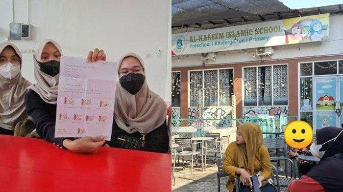 GURU KOMPAK RESIGN- Sejumlah guru pengajar di sekolah swasta elite Al Kareem Islamic School di Jalan Baru Perjuangan RT 04 RW 11 Marga Mulya, Kecamatan Bekasi Utara, Kota Bekasi, kompak resign massal mengaku diperlakukan seperti ART.