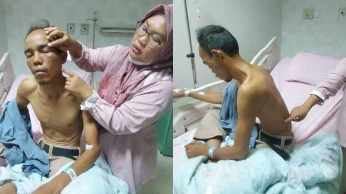 Azwar Anas (37) sopir pikap di Palembang kini menjalani perawatan di rumah sakit akibat dikeroyok pengendara vespa bermula dari senggolan di jalan raya.