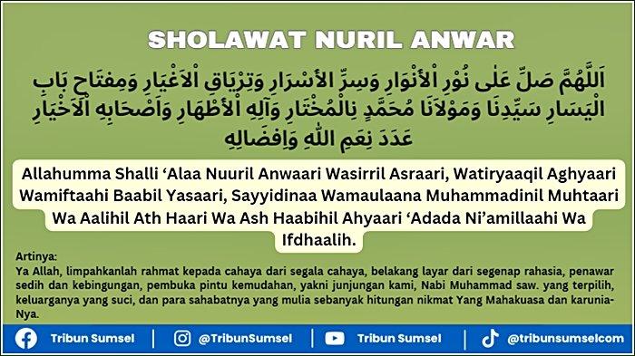 Sholawat Nuril Anwar Latin, Beserta Teks Arab dan Artinya, Keutamaan ...