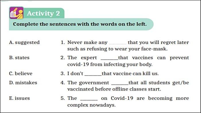 Soal Bahasa Inggris Tingkat Lanjut Kelas 11 Halaman 120, Complete the sentences.