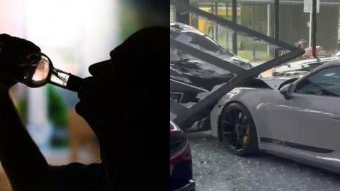 Sopir Xpander berinisial JS(42) mengakui perbuatannya menabrak mobil mewah Porche 911 GT3 yang terparkir di dalam showroom, mabuk sebelum keluar rumah