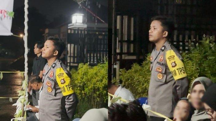 Sosok Bripda Yusran Adiputra Lameo, anggota Polri di Gorontalo setia bertugas menjaga TPS Pemilu ditengah musibah rumahnya kebakaran, menolak pulang