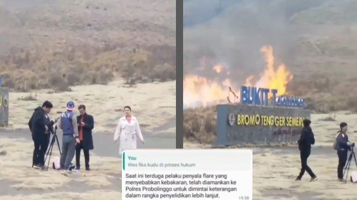 Sosok Calon Pengantin Foto Prewed Berlatar Bukit Teletubbies Terbakar Karena Flare, Diamankan Polisi