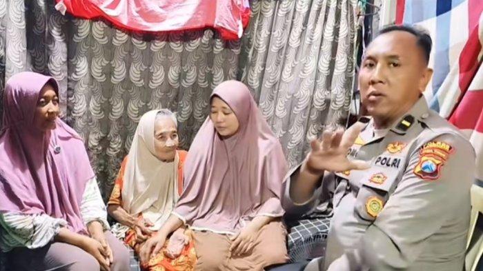 ANAK BUANG IBU KANDUNG- Sri Rahayu dan Fitriya, kedua anak nenek Nasikah (74), F dan SF mengurai klarifikasi usai viral disebut tega membuang ibu kandungnya ke panti jompo Griya Lansia Husnul Khatimah, Malang bersama anggota Polres Lamongan, Jawa Timur, Ipda Purnomo.