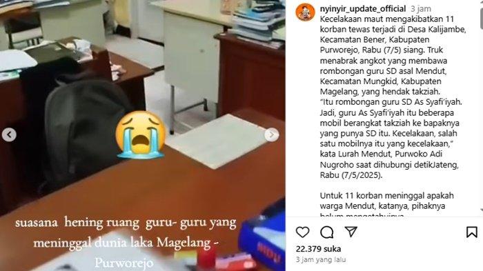 GURU TEWAS KECELAKAAN- Suasana Yayasan As Syafi'iyah yang biasanya tampak hangat kini menjadi sunyi setelah ditinggal para guru pasca menjadi korban tewas dalam kecelakaan maut di Purworejo.