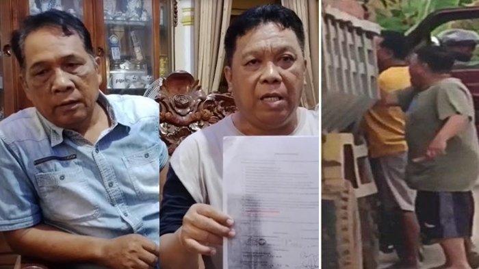 Sujana dan Rizal menunjukan surat kesepakatan yang ditandatangi warga, forum sopir dump truk, polsek, Koramil, dan Dishub, agar tidak melintas di Jalan Tanah Mas, Jumat (22/3/2024).