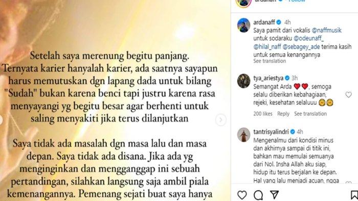 Arda umumkan hengkang dari Naff.