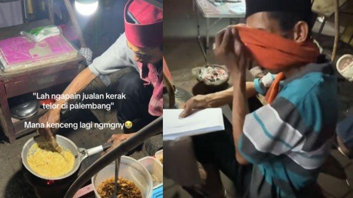 Tangis Pak Umar, seorang penjual kerak telor yang diejek orang asing karena jualan di Palembang