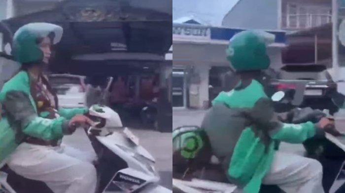 Tegah viral dimedia sosial seorang driver ojek online (ojol) wanita yang tengah hamil besar tetap mencari rejeki.