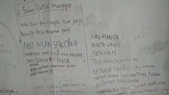 Tempat Kejadian Perkara (TKP) penemuan kerangka ibu dan anak di Bandung Barat, teryata ada coretan untuk eks suami.