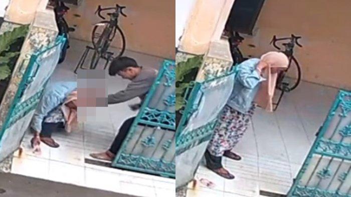 ANAK ANIAYA IBU - Tengah viral di media sosial seorang pria yang tega menganiaya ibunya sendiri.