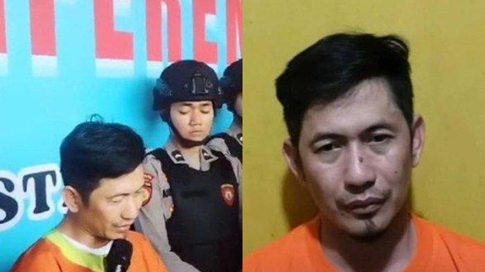 Tersangka penabrak satu keluarga hingga tewas, Antoni Romansyah (44) saat dihadirkan dalam konferensi pers di Mapolresta Pekanbaru, Riau, Kamis (2/1/2025)