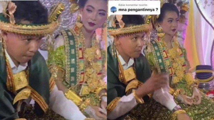 Ahmad Adsyah dan Magfirah saat menikah. Pengantin wanita akui senang dinikahi calon kakak iparnya karena lebih bertanggung jawab dibandingkan pacarnya sendiri yang meninggalkannya jelang menikah. 