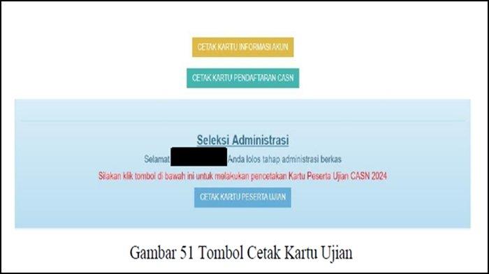 Tombol cetak Kartu ujian peserta seleksi CASN 2024