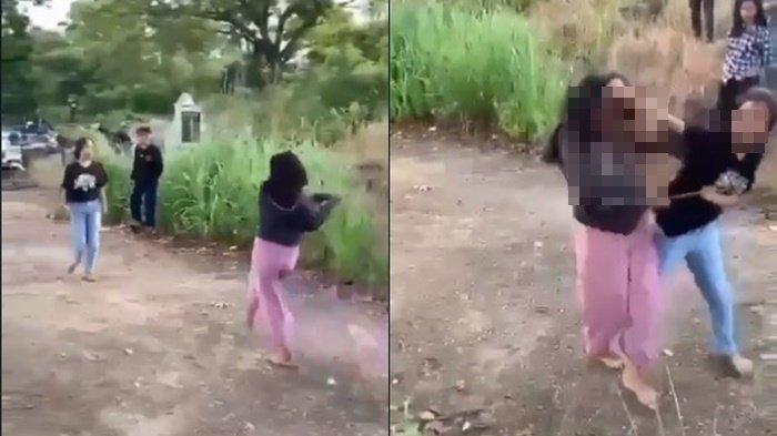 Viral beredar di media sosial dua remaja berduel menggunakan senjata tajam. Sejumlah kelompok remaja lain hanya menonton dan tidak berupaya melerai.