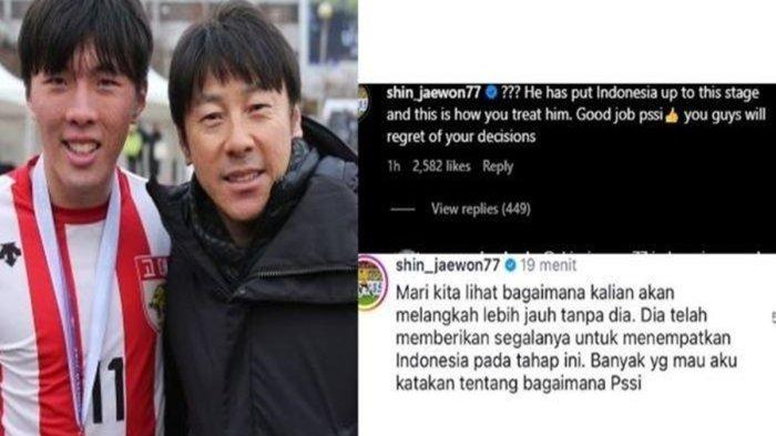 Shin Jae-won, anak Shin Tae-yong marah imbas pemecatan sang ayah oleh PSSI. Shin Jae Wong singgung soal perlakuan PSSI ke sang ayah selama melatih timnas Indonesia