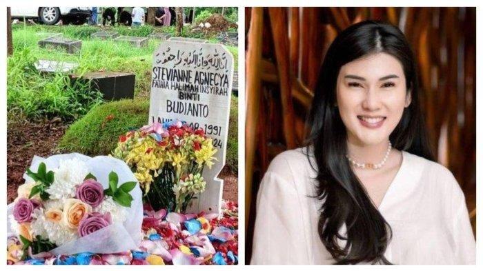 Jenazah selebgram Stevie Agnecya dimakamkan di TPU Tanah Kusir, Jakarta Selatan, Jumat (22/3/2024) siang. Sebelum dimakamkan, jenazah Stevie Agnecya disemayamkan di rumah duka, kawasan Bintaro, Tangerang Selatan. Terukir ada dua nama di papan nisan Stevie Agnecya yang dimakamkan di TPU Tanah Kusir, Jakarta Selatan pada Jumat (22/3/2024). Yakni Fathia Halimah Insyirah, nama Stevie setelah memeluk agama Islam