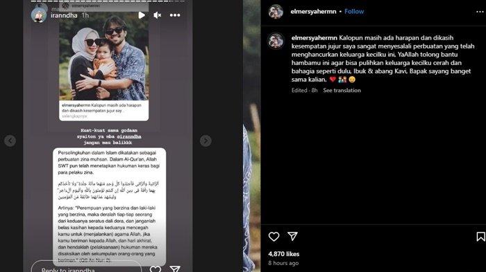 diduga Elmer mengaku menyesal karena telah menghancurkan rumah tangganya demi selingkuh dengan pramugari inisial BD