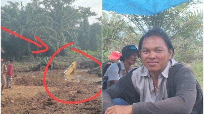 (kanan) Sopian, operator excavator selamat dalam insiden tanah amblas di Dusun Rawa Makmur, Desa Saloadak, Kecamatan Tobadak, Kabupaten Mamuju Tengah, Sulawesi Barat, Senin (4/11/2024).
