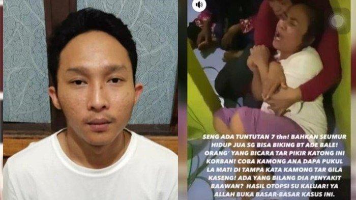 (kiri) AT pelaku penganiayaan remaja di Ambon dan (kanan) Ibu korban pemukulan oleh anak Ketua DPRD Ambon menangis histeris.