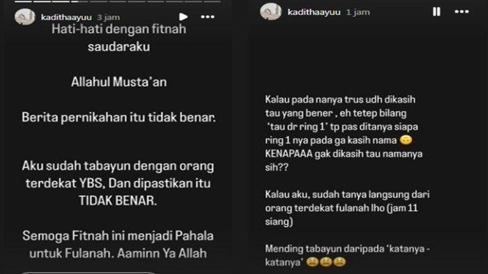 kaditya Ayu menjawab kabar Laudya Cynthia Bella Menikah Sebut Fitnah