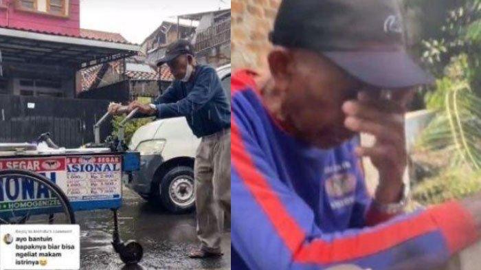 kakek bernama Wakyani penjual susu keliling yang menangis karena tak punya ongkos pulang kampung saat istri meninggal