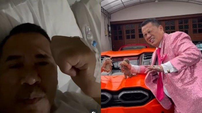 HOTMAN PARIS SAKIT. Kolase (kiri) Hotman Paris dirawat di rumah sakit mendapatkan injeksi cairan kuning, Senin,(24/2/2025). (kanan) Potret Hotman Paris pada 8 Februari, dibagikan Senin,(24/2/2025). kesehatan Hotman Paris berakhir memburuk, berawal dari digigit hewan berang-berang lalu menjalani banyak kegiatan, dirawat di rumah sakit