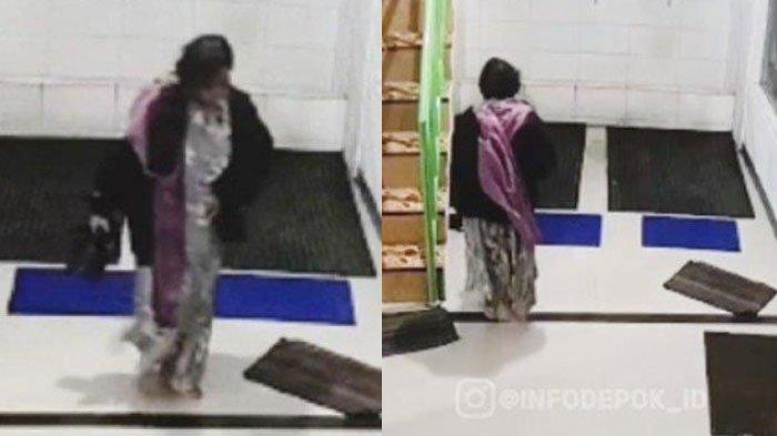 aksi seorang wanita yang melahirkan sendiri di masjid terekam cctv.