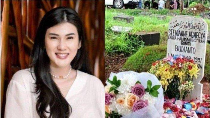 Jenazah selebgram Stevie Agnecya dimakamkan di TPU Tanah Kusir, Jakarta Selatan, Jumat (22/3/2024) siang. Sebelum dimakamkan, jenazah Stevie Agnecya disemayamkan di rumah duka, kawasan Bintaro, Tangerang Selatan. Terukir ada dua nama di papan nisan Stevie Agnecya yang dimakamkan di TPU Tanah Kusir, Jakarta Selatan pada Jumat (22/3/2024). Yakni Fathia Halimah Insyirah, nama Stevie setelah memeluk agama Islam