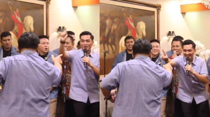 momen keseruan Rajif saat bernyanyi bersama Prabowo Subianto