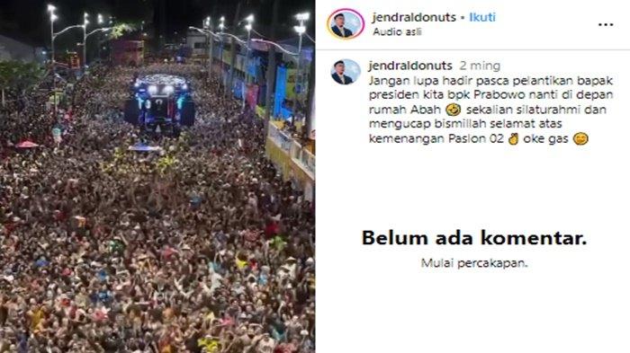 Sebuah video dinarasikan tentang pesta kemenangan Prabowo Subianto sebagai presiden di rumah Anies Baswedan.