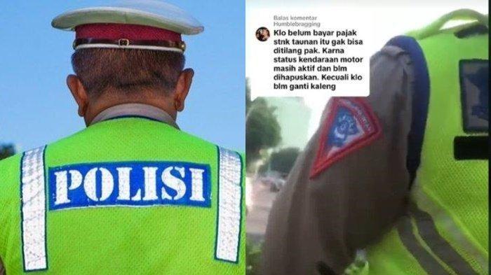 Tangkapan layar video viral polisi bentak pengendara motor hingga ancam patahkan SIM.