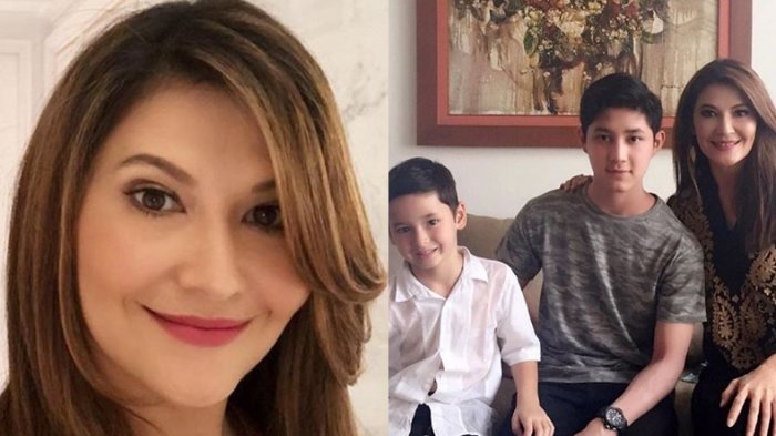 Tamara Bleszynski bersama dua putranya, Teuku Rassya dan Kenzou