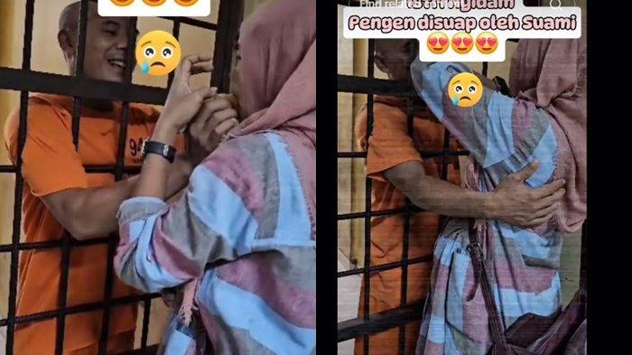 Pilunya Istri Hamil Ngidam Disuapin Suami Dipenjara di Riau, Tangis Pecah saat Perut Diciumi