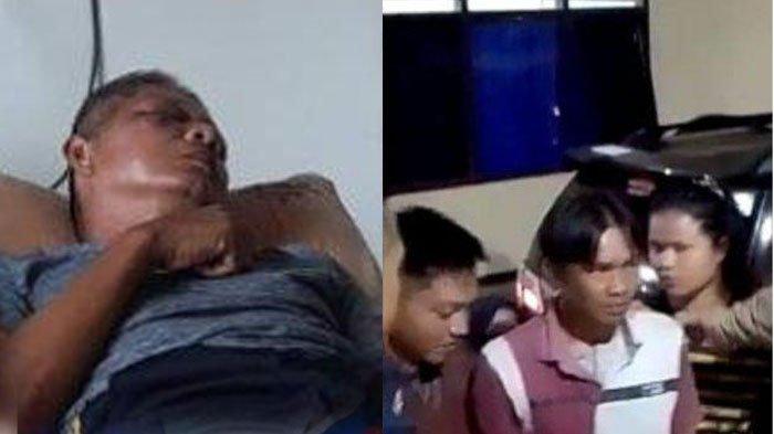 Guru Zaharman yang buta diketapel wlai murid (kiri), pelaku saat menyerahkan diri ke polisi (kanan). Inilah akhir Pelarian Wali Murid yang Ketapel Guru Zaharman hingga Buta.