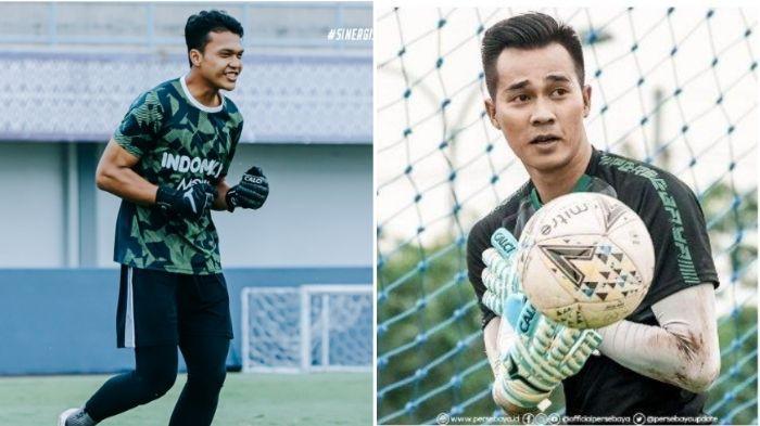 PERSEBAYA - Angga Saputra (Kanan) kini masuk radar Persebaya Surabaya kembali. M Dharmawan (Kiri), kiper Persita yang juga masuk radar Persebaya Surabaya