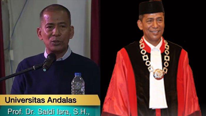 kolase foto Saldi Isra, Hakim Mahkamah Konstitusi yang Pernah 4 Kali Gagal Masuk Perguruan Tinggi. Simak biodatanya.