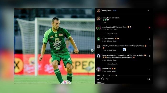 SINYAL PAMIT - Bek asing Persebaya Surabaya memberi sinyal pamit ke bonek. Belum ada kabar, apakah kontrak Dime Dimov diperpanjang atau tidak?