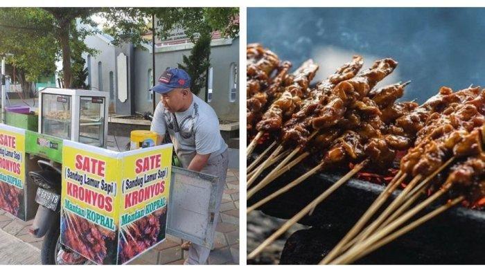 Sertu Sarijo (kiri) Prajurit TNI AD yang Jualan Sate Sepulang Tugas. Terkuak besaran gajinya.