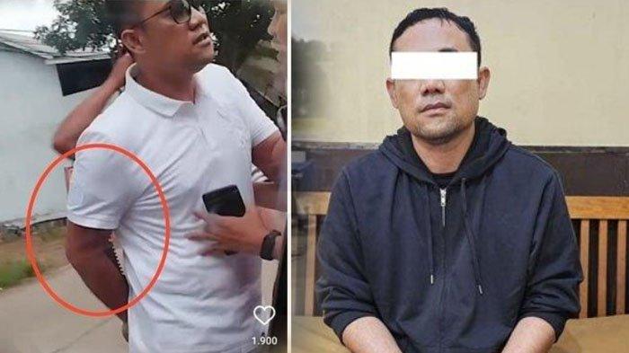 Bripka Edi Purwanto dijadikan tersangka usai mengancam pengandara lain pakai sajam.