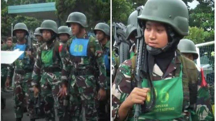 Kolase foto Letda Ayu Astria, satu-satunya prajurit Kowad yang ikut Ton Tangkas di Malang.