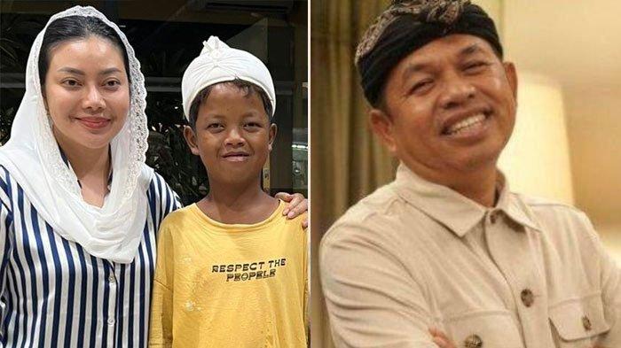 RESPON DEDI MULYADI - (kiri) Bupati Brebes, Paramitha Widya Kusuma (kiri) menjemput Adnan (15) bocah putus sekolah yang mengayuh sepeda ratusan kilometer menuju Kabupaten Subang hendak menemui Gubernur Jawa Barat Dedi Mulyadi.