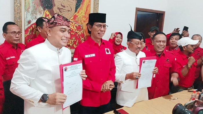Eri Cahyadi bersama Armuji resmi mendaftar sebagai kandidat bakal calon Wali Kota Surabaya di PDI Perjuangan, Kamis (2/5/2024).