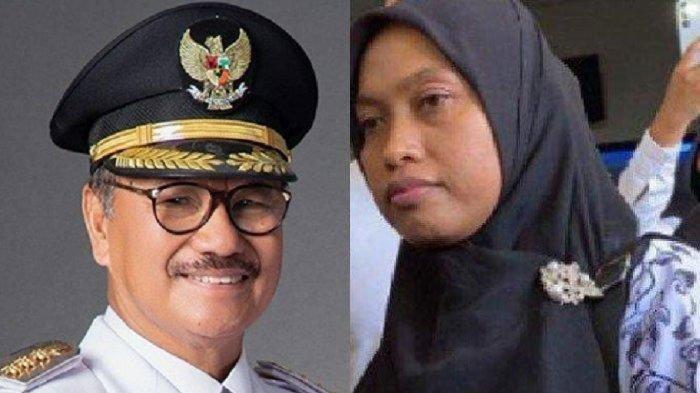 Bupati Konawe Selatan Surunuddin Dangga dan Supriyani. Surunuddin tawarkan rumah dinasnya untuk ditempati Supriyani. Segini harta kekayaannya.