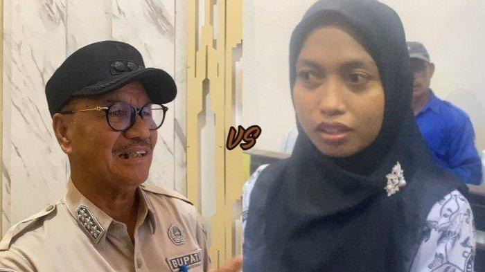 Bupati Konawe Selatan Surunuddin Dangga dan Guru Supriyani. Inilah Imbas Bupati Konsel Somasi Guru Supriyani Gegara Batal Damai dengan Aipda WH.